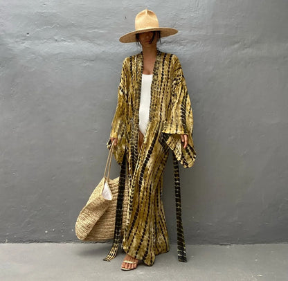 Tie Dye Maxi Kimono Cover-Up
