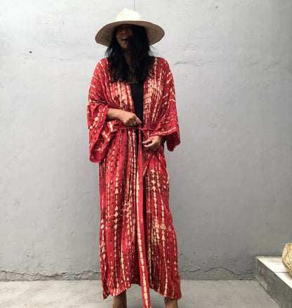 Tie Dye Maxi Kimono Cover-Up