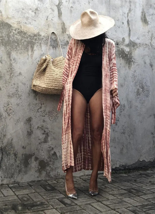 Tie Dye Maxi Kimono Cover-Up