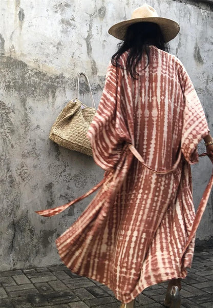 Tie Dye Maxi Kimono Cover-Up