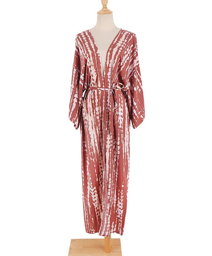 Tie Dye Maxi Kimono Cover-Up