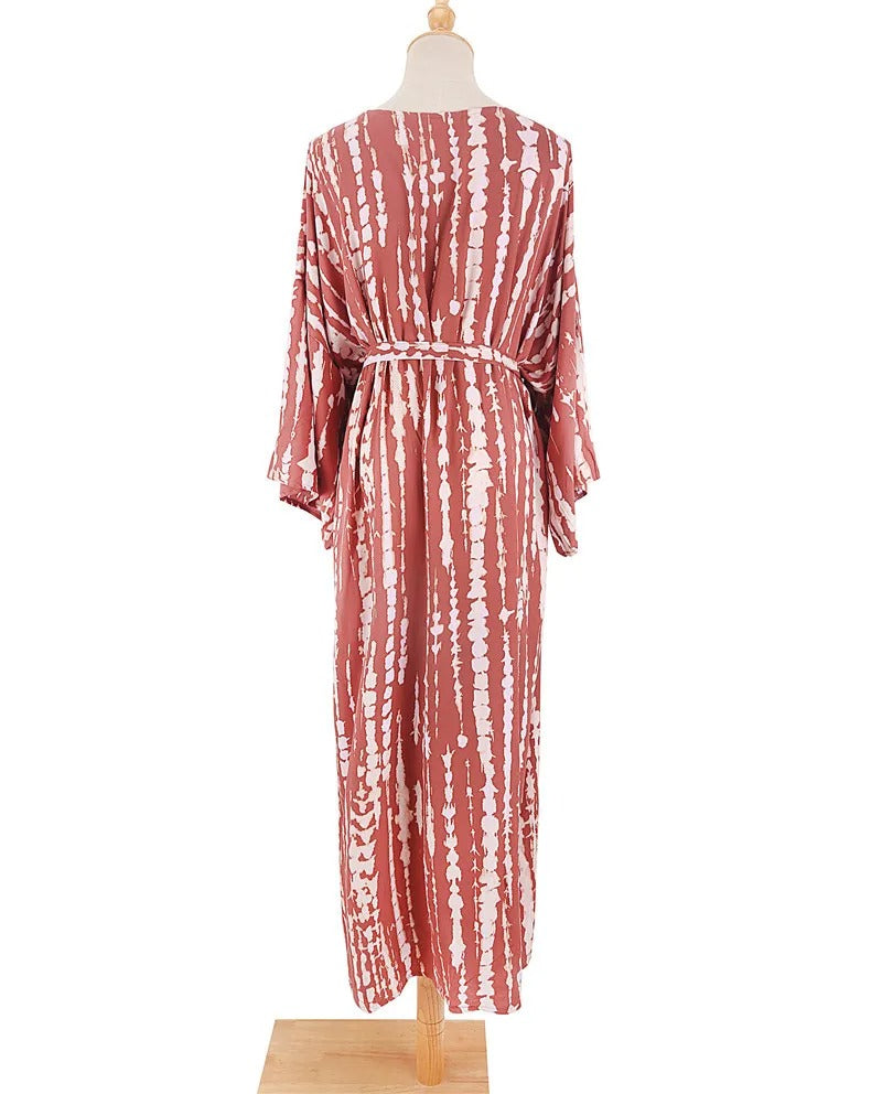 Tie Dye Maxi Kimono Cover-Up