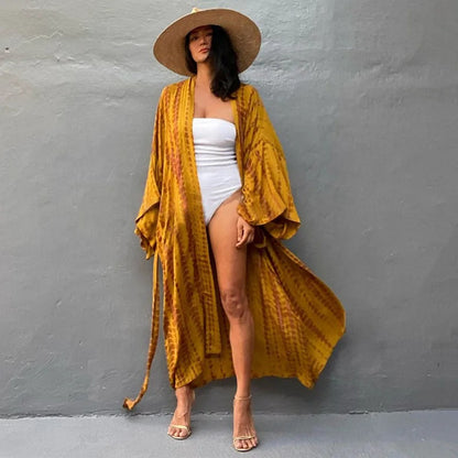 Tie Dye Maxi Kimono Cover-Up