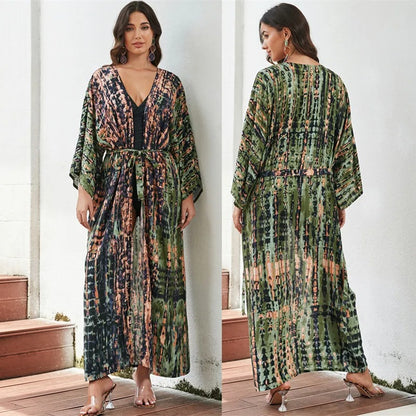 Tie Dye Maxi Kimono Cover-Up
